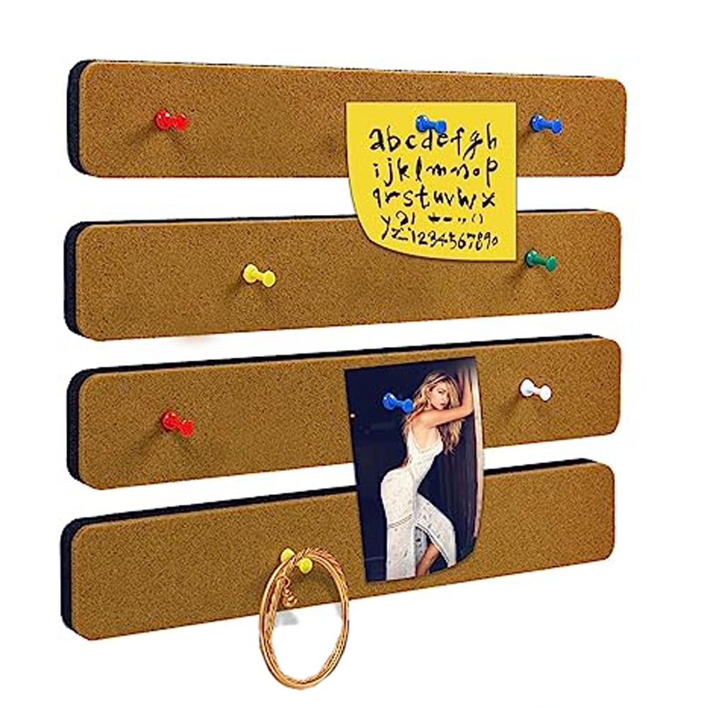 JILoffice Cork Bulletin Batten Strips 4 Pcs , SelfAdhesive Corkboard