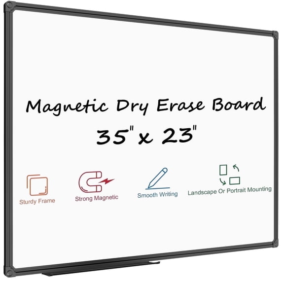 JILoffice Magnetic Dry Erase Board 35" x 23" Kids Erasable Marker Board Office Whiteboard Wipe Off Board