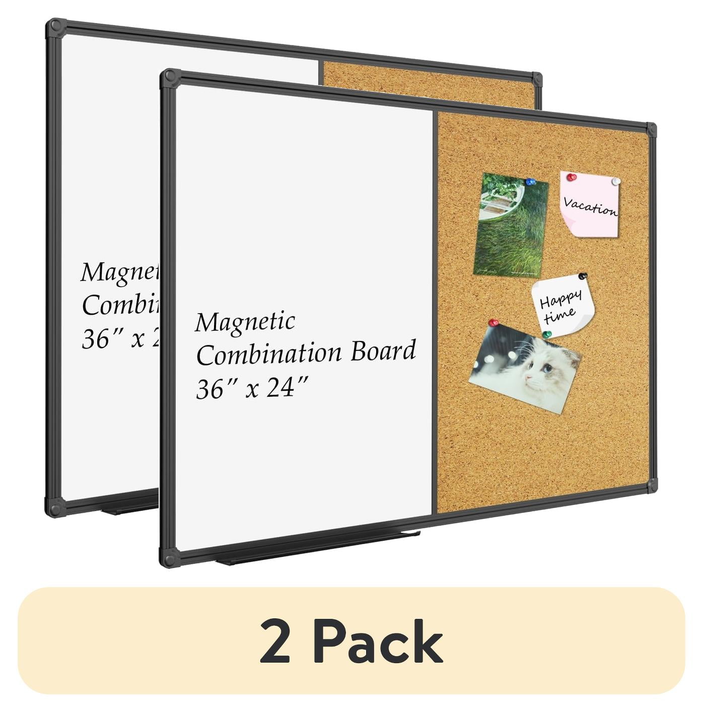 (2 pack) JILoffice Magnetic Dry Erase Combo Board 36" x 24" Wall