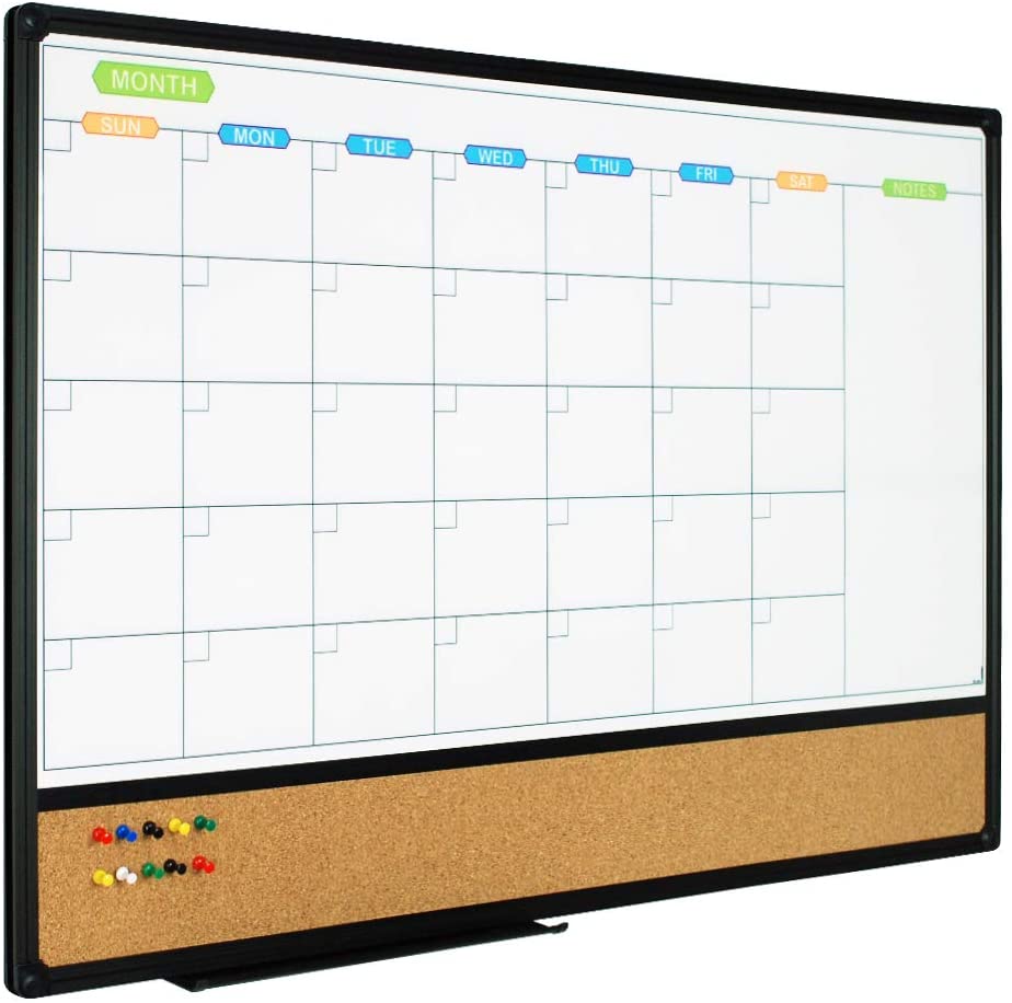 JILoffice Calendar Whiteboard & Bulletin Corkboard Combination