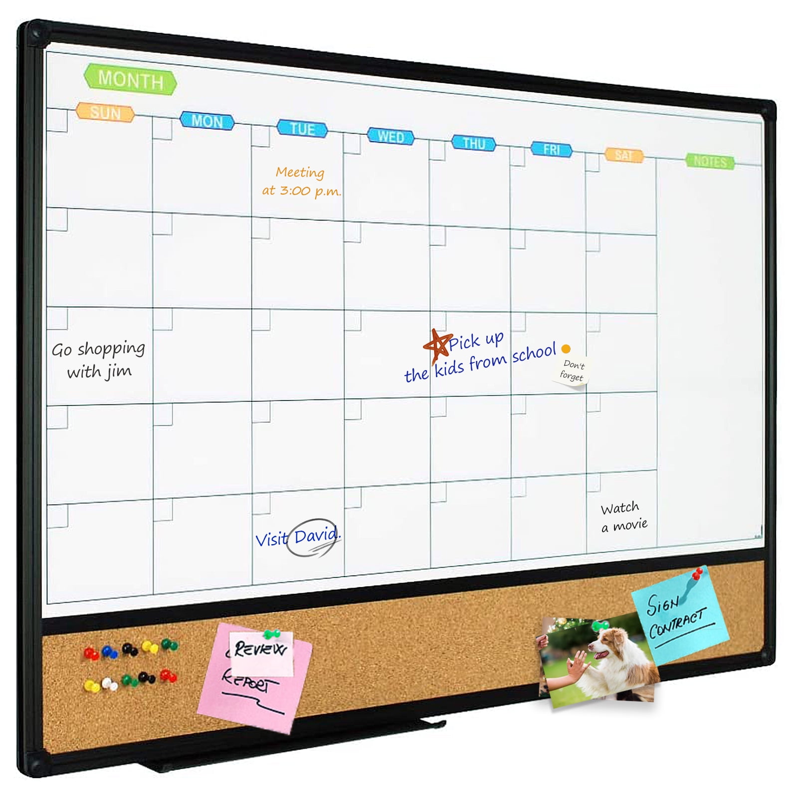Large Framed Wall Calendar in Dry-erase Chalkboard Personalized Family  Weekly and Monthly Calendar With Magnetic Option 