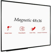 JILoffice Magnetic Whiteboard/ White Board, Dry Erase Board 48 x 36 Inch, Black Aluminum Frame Wall Mounted Board for Office Home and School