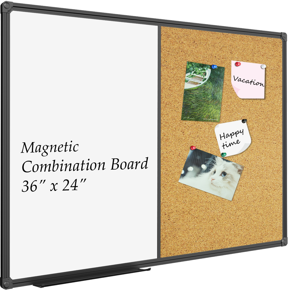The Board Dudes Combo Dry Erase & Bulletin Board, 24 x 36