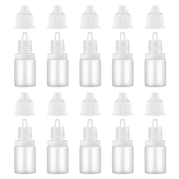 NICERIO Plastic Eye Dropper Bottle Transparent for Storage Use 10Pcs