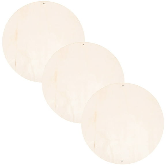 NICERIO 3Pcs Round Wooden Clay Boards for DIY Bag Crafting Light Brown Durable Wood