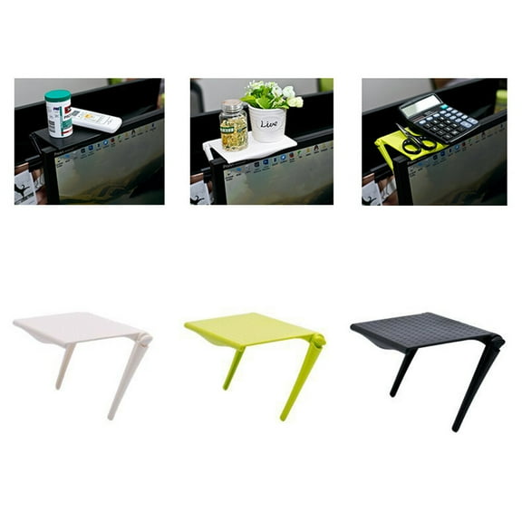 NICERIO White Foldable Screen Storage Bracket for Computer LCD Display Multifunction Office Desktop Shelf
