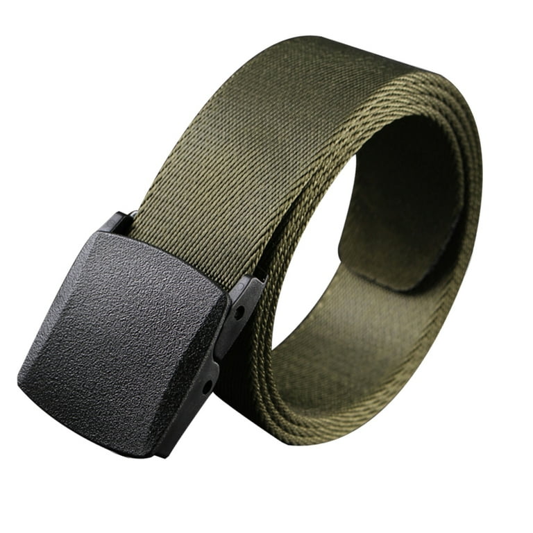 JIMING Man Style Canvas Web Belt Nylon Belt Casual Style Airport friendly Automatic Buckle Belt Army Green