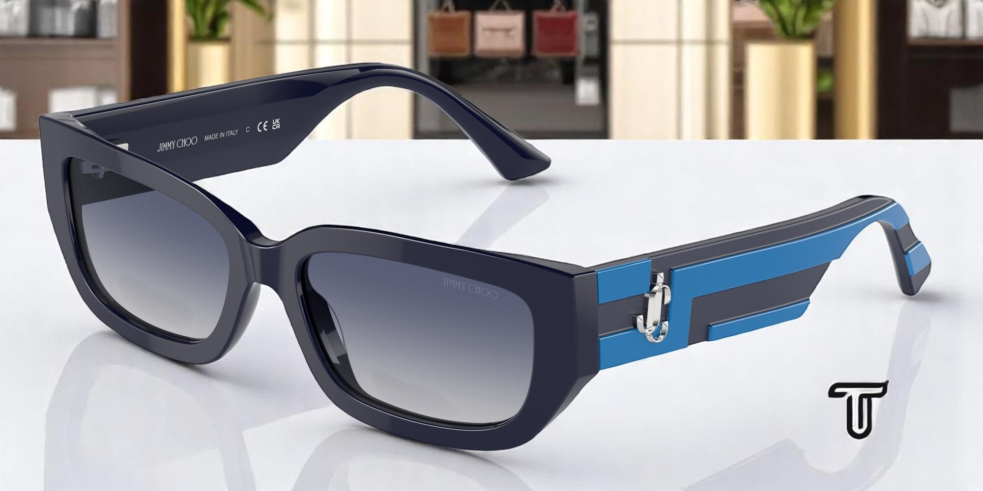 JIMMY CHOO JC5017 50164L Blue Blue Gradient 55 mm Women display picture 1