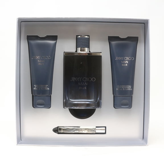 Jimmy Choo Man Blue Eau De Toilette 4-Pcs Gift Set / New With Box