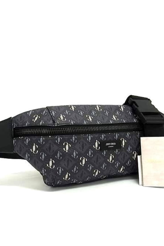 Pre-Owned JIMMY CHOO Jimmy Choo Waist Bag JC Gray Women's