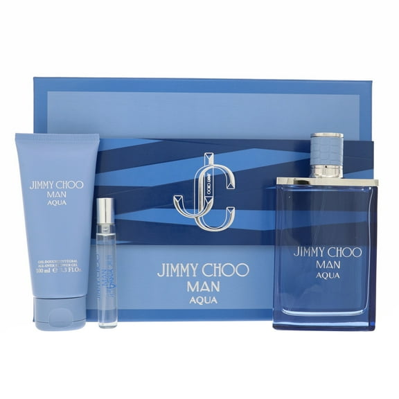 JIMMY CHOO MAN AQUA by Jimmy Choo 3 PIECE GIFT SET - 3.3 OZ EAU DE TOILETTE