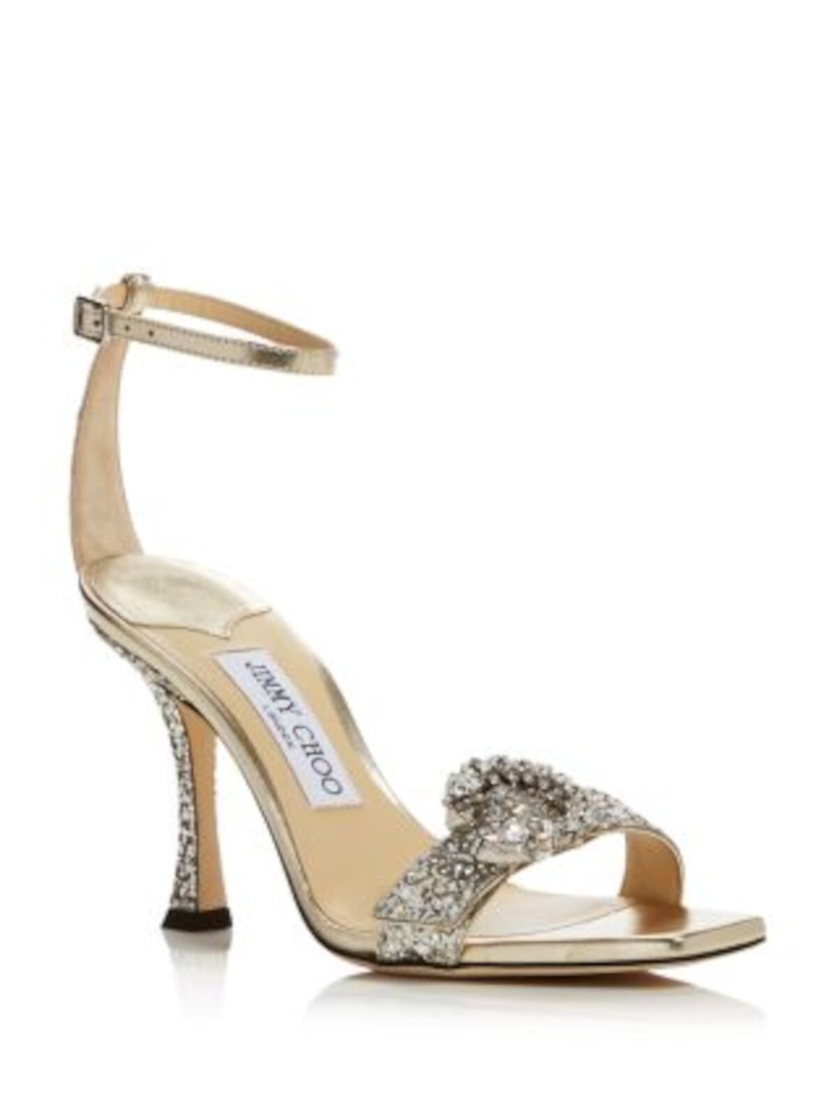 Kenneth Cole Women's Amelia Flare Jewel Heeled Sandal – Strappy Metallic With Gem Details, Block Heel