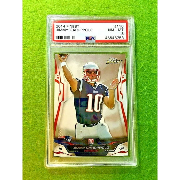 JIMMY GAROPPOLO ROOKIE CARD JERSEY #10 PATRIOTS PSA 8 2014 Topps Finest RC 49ers