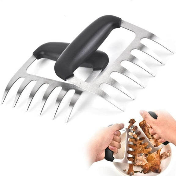 Meat Shredder Claws Stainless Steel Bear Claws BBQ Meat Claws for BBQ Forks for Shredding Handling and Carving Food, Pulled Pork Meat Shredder Claws, Metal Barbecue Claws Easy to Clean, Safe to Use