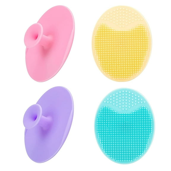 4 Pack Face Scrubber, Soft Silicone Facial Cleansing Brush Face Exfoliator Blackhead Acne Pore Pad Cradle Cap Face Wash Brush for Deep Cleaning Skin Care(Multicolor )