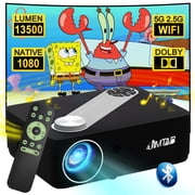 JIMTAB 2025 M22 Projector 5G Wifi 1080P Native Projector, 4K Support 520 ANSI 13500L Short Throw 5G Projector Compatible with Tvbox, Laptop, iPhone and Android