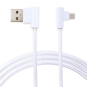 JIMTAB 2Pcs Nylon Braided Micro Usb 90 Degree Right Angle 2A Fast Data Sync Charger Cable 2 Pack