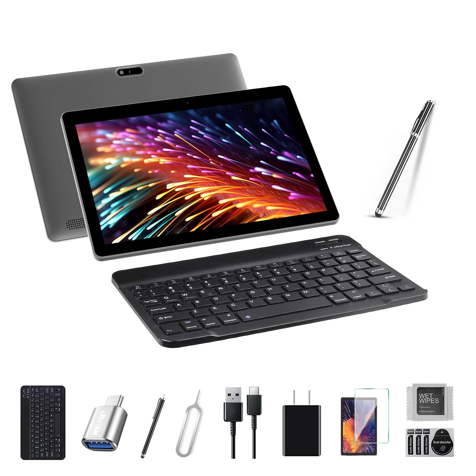 JIMTAB Android 13 Tablets Octa-Core 10 inch 2 in 1 Android Tablet, 4GB ...