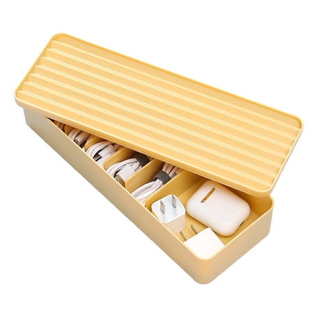 JIMTAB Cable Storage Box Data Line Storage Container Desktop Organizer