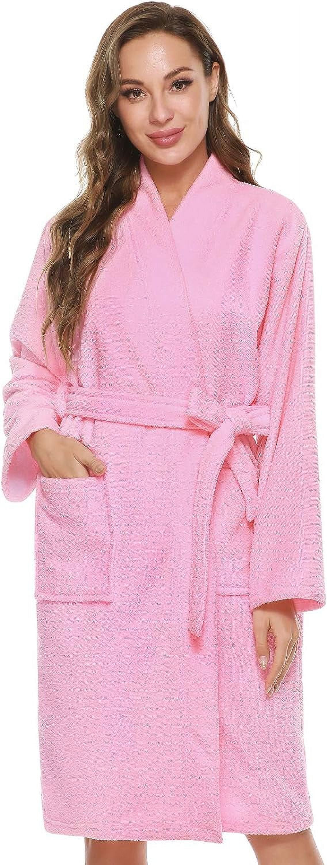 JIMTAB Kimono Women's Bathrobe Terry Cloth Robe Knee Length Towel