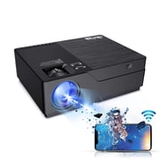JIMTAB M18 PRO Native 1080P Video Projector و WiFi HD Projector Support AV و VGA و USB و HDMI ومتوافق مع Xbox و Captop و iPhone و Android للعرض الأكاديمي والمسرح المنزلي Metallic BlackM18 Pro