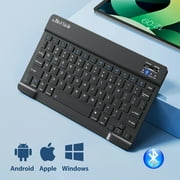 JIMTAB Ultra-Slim Bluetooth Keyboard 10 Inch Portable Mini Wireless Keyboard Rechargeable for Apple iPad iPhone Samsung Tablet Phone Smartphone iOS Android Windows