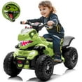 thumbnail image 1 of JIMUPARK 12V Dinosaur Ride on ATV, Four Wheeler Electric Car for Kids, LED Lights, Bluetooth and Microphone Interface, Power Display, Safe Driving, Outdoor Toys for Boys and Girls Ages 1-6, Green, 1 of 9