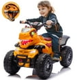 thumbnail image 1 of JIMUPARK 12V Dinosaur Ride on ATV, Four Wheeler Electric Car for Kids, LED Lights, Bluetooth and Microphone Interface, Power Display, Safe Driving, Outdoor Toys for Boys and Girls Ages 1-6,  Yellow, 1 of 9