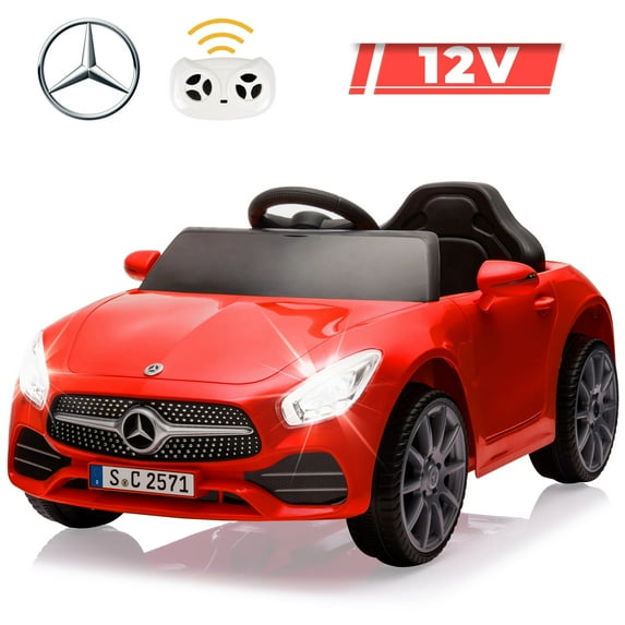 JIMUPARK 12V Licensed Mercedes-Benz CLS 350 Kids Ride On w/Remote Control,Music, Bluetooth, LED Lights, Slow Start, Spring Suspension, Electric Cars Toys for Toddlers Boys Girls Aged 2+, Red