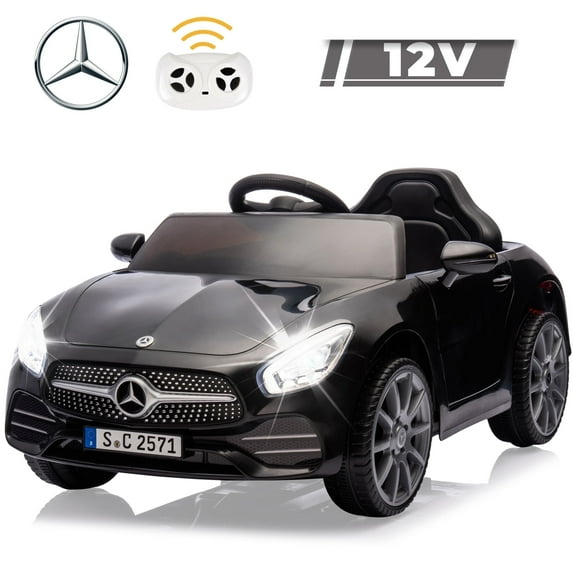 JIMUPARK 12V Licensed Mercedes-Benz CLS 350 Kids Ride On w/Remote Control,Music, Bluetooth, LED Lights, Slow Start, Spring Suspension, Electric Cars Toys for Toddlers Boys Girls Aged 2+, Black