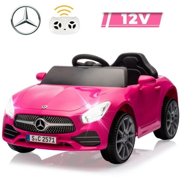 JIMUPARK 12V Licensed Mercedes-Benz CLS 350 Kids Ride On w/Remote Control, Music, Bluetooth, LED Lights, Slow Start, Spring Suspension, Electric Cars Toys for Toddlers Boys Girls Aged 2+, Pink