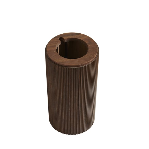 JINBO 16" Freestanding Cylindrical Cabinet Only,NO Faucet and Drain Set,Walnut Woodgrain Color