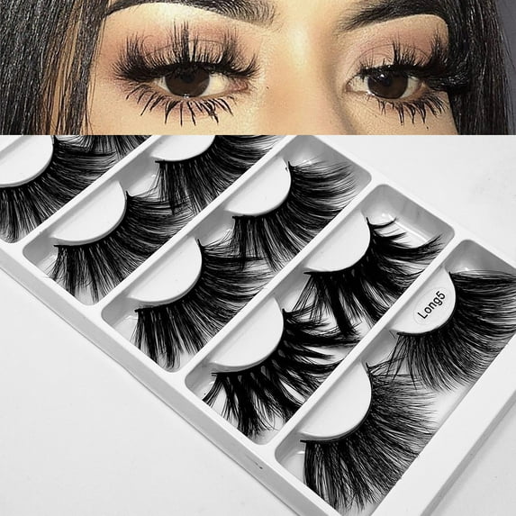 JINCBY Clearance,5Pairs Natural Long Thick Black False Eyelashes Charming Eye Lashes Makeup Gift for Women