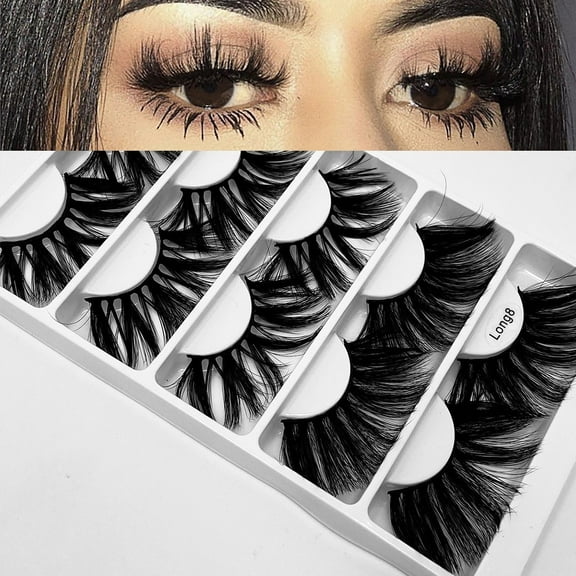 JINCBY Clearance,5Pairs Natural Long Thick Black False Eyelashes Charming Eye Lashes Makeup Gift for Women