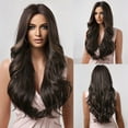 thumbnail image 1 of JINCBY Clearance,Black Body Wave Wig For Women With Medium Length Curly Hair, Brown 1B Wig European And American Rose Mesh Matte Silk Gift for Women, 1 of 3