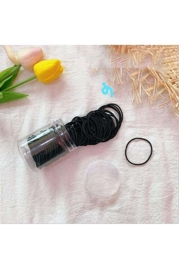 Clearance,Bucket Combination Rubber Band Thin Rubber Band Hair Tie 100pcs Gift for Women
