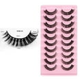 thumbnail image 1 of JINCBY Clearance,False Eyelashes Russian Strip Eyelashes Natural Faux Mink Eyelashes Slim And 10mm False Eyelashes 10 Pairs Pack Gift for Women, 1 of 2