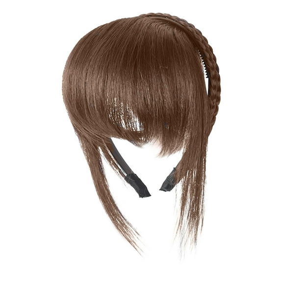 JINCBY Clearance,Fashion Wig Hair Hoop Bangs All -in -one Braid Hoop Horns Bangs Wigs Hair Replenishment Fake Curtains Stylish Braid Headband Bangs Gift for Women