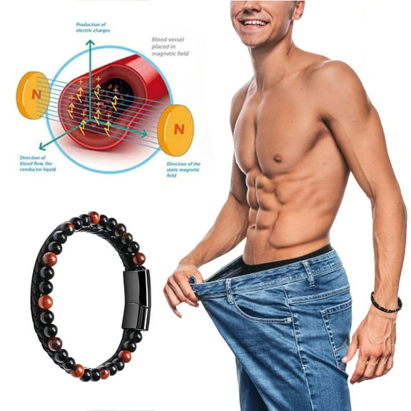 JINCBY Skin Care,Natural Volcanic Stone Eye Beaded Bracelet Health Bracelet Shaping Bracelet Cowhide Rope Agate Bracelet,Gift for Women