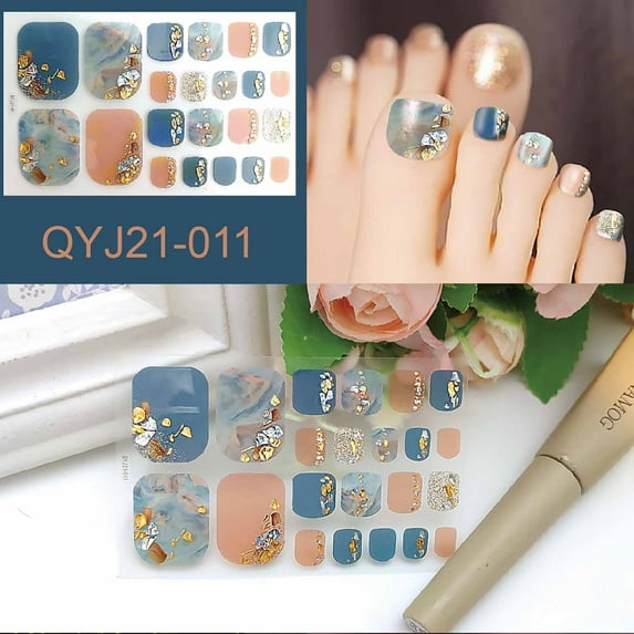 JINCBY Clearance,Toe Nail Stickers Toe Nail Stickers Bronzing Imitation Diamond Nail Stickers Gift for Women