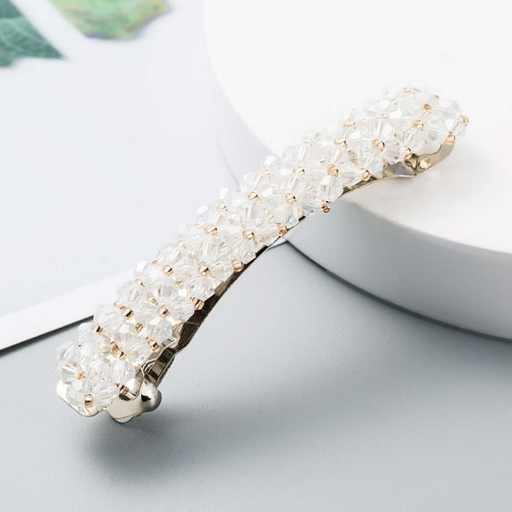 JINCBY Clearance,Vintage Crystal Beaded Hairpin And Versatile One-line Clip Female Side Clip Spring Clip Gift for Women