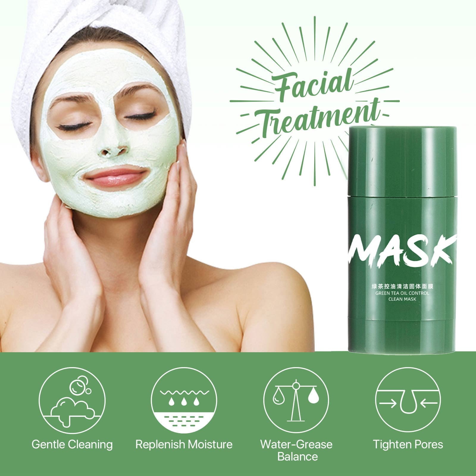 JINCBY Clearance,Green Tea Mask Stick Poreless Deep Cleanse Mask Stick