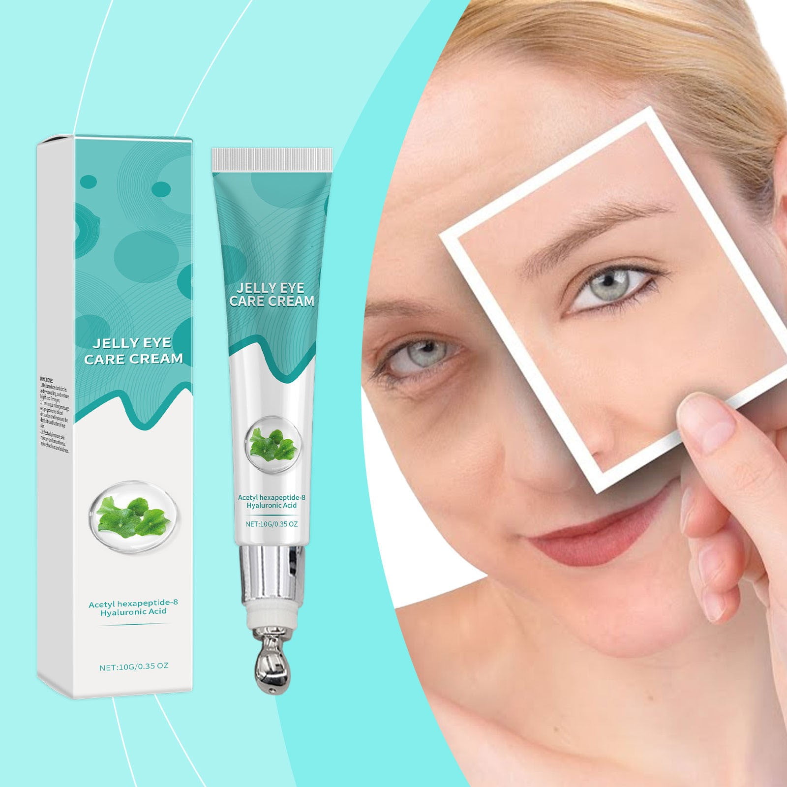 JINCBY Skin Care,Rolling Massage Eye Cream Lifting Tighten Fade Black