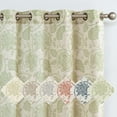 thumbnail image 1 of JINCHAN Linen Floral Printed Curtains Grommet Top Scroll Medallion Design Drapes Retro Window Curtain 2 Panels for Living Room Green on Beige W50 x L84, 1 of 7