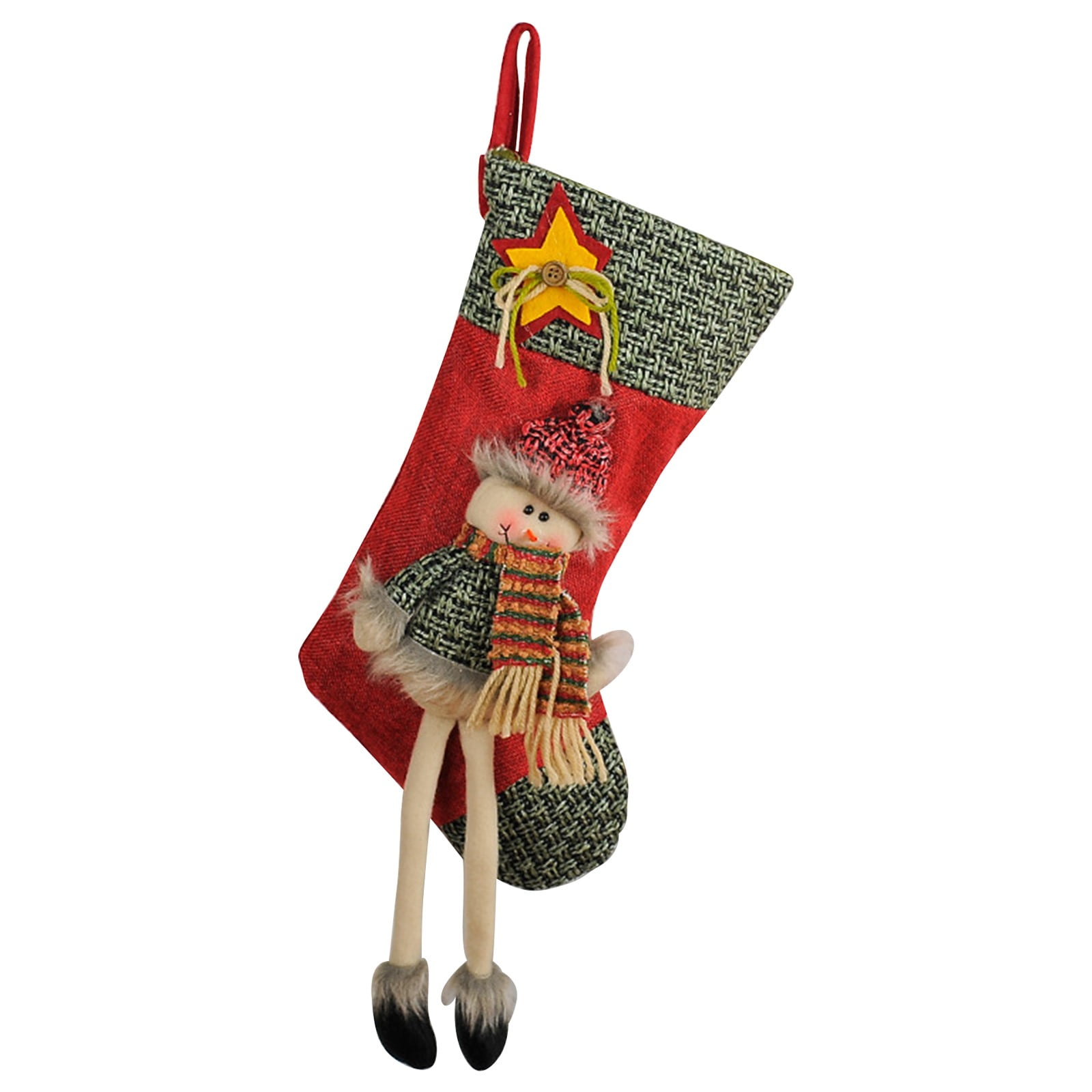 JINCHANG Christmas Stockings Christmas Ornaments Linen 3D Long Leg