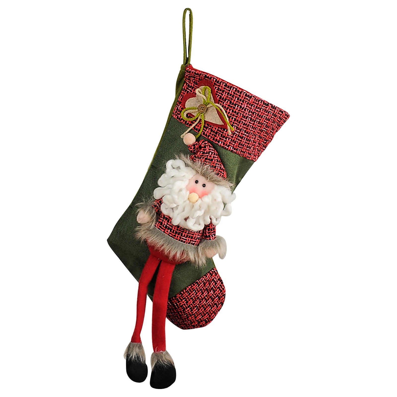 JINCHANG Christmas Stockings Christmas Ornaments Linen 3D Long Leg