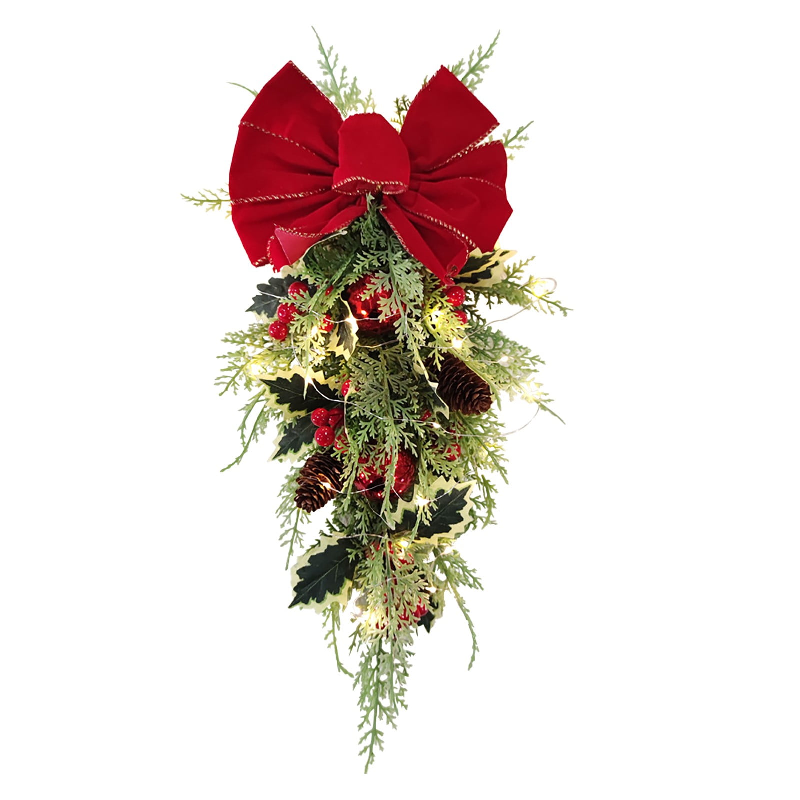 JINCHANG Christmas Swag Stair Swag Christmas Garland for Stairs Door