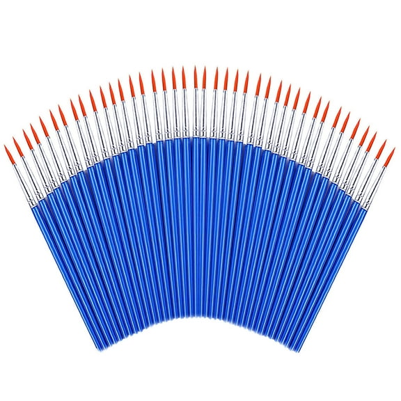 JINDUODUO 60 Pcs Round Short Paint Brushes for Kids, Plastic Handle Small Paintbrushes Bulk for Art