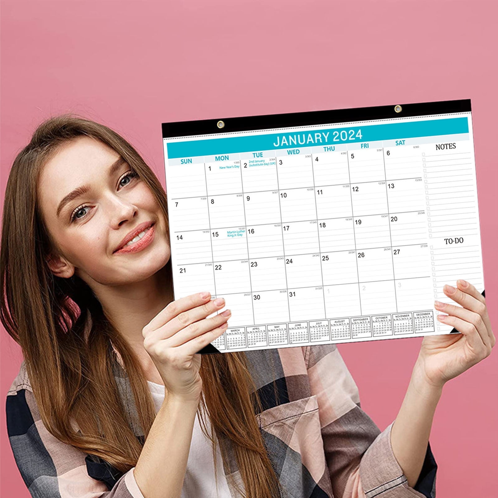 JINGDAN 20242025 Large Desk Calendar 22" x 17" Inch from January 2025