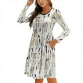 JINGDS Boho Dreamcatchers266 Women's Long Sleeve Swing Dress Knee